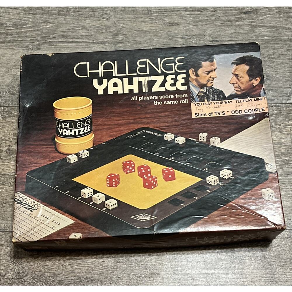 1974 Challenge Yahtzee Game E.S. Lowe Milton Bradley COMPLETE Vintage Dice Game